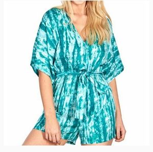 GO COCO Romper with tie waist and open back Small